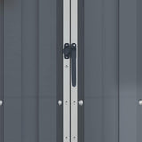 Garden Shed Grey 116x45x175 cm Galvanised Steel - Close-Up Angle