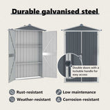 Garden Shed Grey 116x45x175 cm Galvanised Steel - Extra Image
