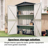 Garden Shed Grey 116x45x175 cm Galvanised Steel - Extra Image