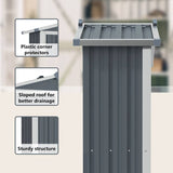 Garden Shed Grey 116x45x175 cm Galvanised Steel - Extra Image