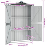 Garden Shed Anthracite 116x45x175 cm Galvanised Steel - Low Angle