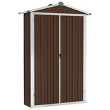 Garden Shed Brown 116x45x175 cm Galvanised Steel - Front View