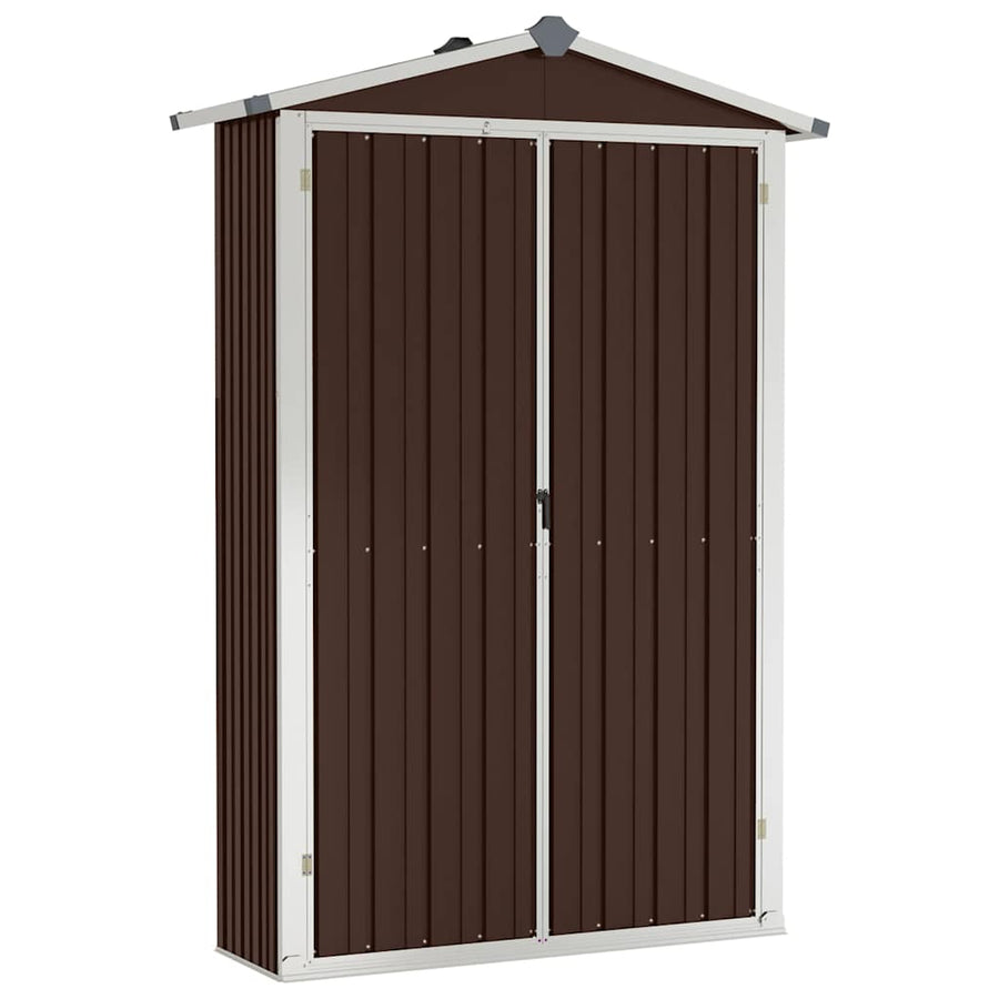 Garden Shed Brown 116x45x175 cm Galvanised Steel