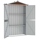 Garden Shed Brown 116x45x175 cm Galvanised Steel - Side View