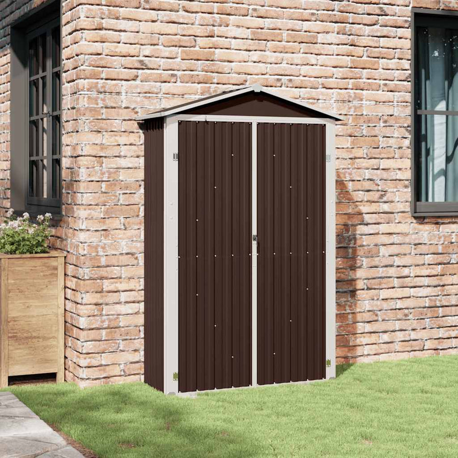 Garden Shed Brown 116x45x175 cm Galvanised Steel