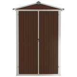Garden Shed Brown 116x45x175 cm Galvanised Steel - Top-Down View