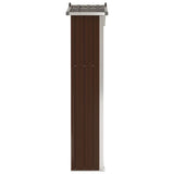 Garden Shed Brown 116x45x175 cm Galvanised Steel - 45-Degree Angle