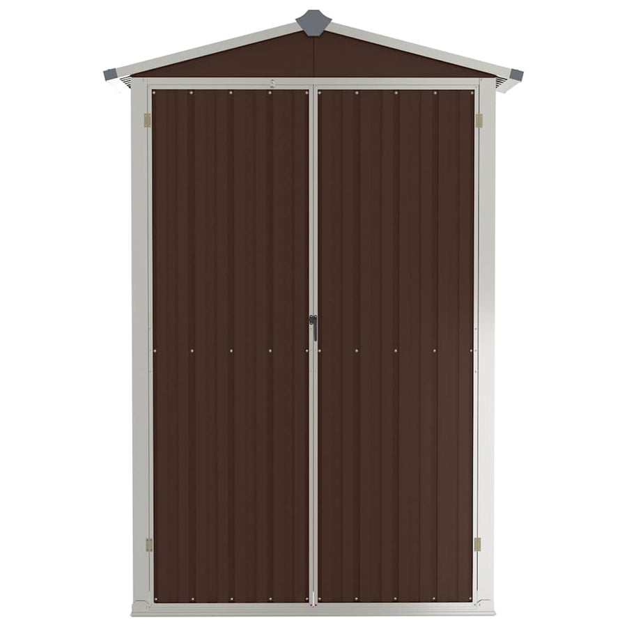 Garden Shed Brown 116x45x175 cm Galvanised Steel