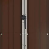 Garden Shed Brown 116x45x175 cm Galvanised Steel - Close-Up Angle