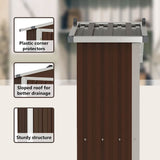 Garden Shed Brown 116x45x175 cm Galvanised Steel - Extra Image