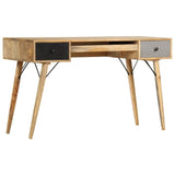 Desk with Drawers 130x50x80 cm Solid Mango Wood - Extra Image