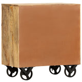 Side Cabinet with Wheel 70x40x75 cm Solid Mango Wood - Top-Down View