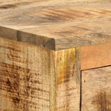 Side Cabinet with Wheel 70x40x75 cm Solid Mango Wood - Rear View