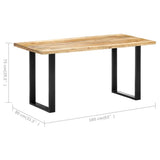 Dining Table 160x80x75 cm Solid Mango Wood - Close-Up Angle