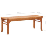 2-Seater Garden Bench 120 cm Solid Eucalyptus Wood - Rear View