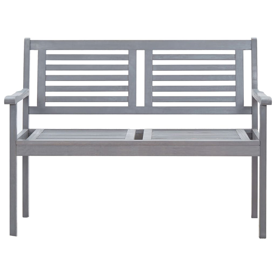 2-Seater Garden Bench 120 cm Grey Solid Eucalyptus Wood