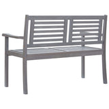 2-Seater Garden Bench 120 cm Grey Solid Eucalyptus Wood