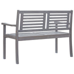 2-Seater Garden Bench 120 cm Grey Solid Eucalyptus Wood