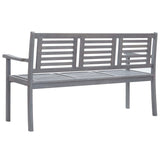 3-Seater Garden Bench 150 cm Grey Solid Eucalyptus Wood - Top-Down View