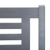 3-Seater Garden Bench 150 cm Grey Solid Eucalyptus Wood - 45-Degree Angle