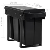 Kitchen Cupboard Pull-out Dustbin Soft-Close 36 L - Close-Up Angle