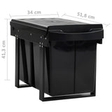 Kitchen Cupboard Pull-out Dustbin Soft-Close 48 L - Close-Up Angle