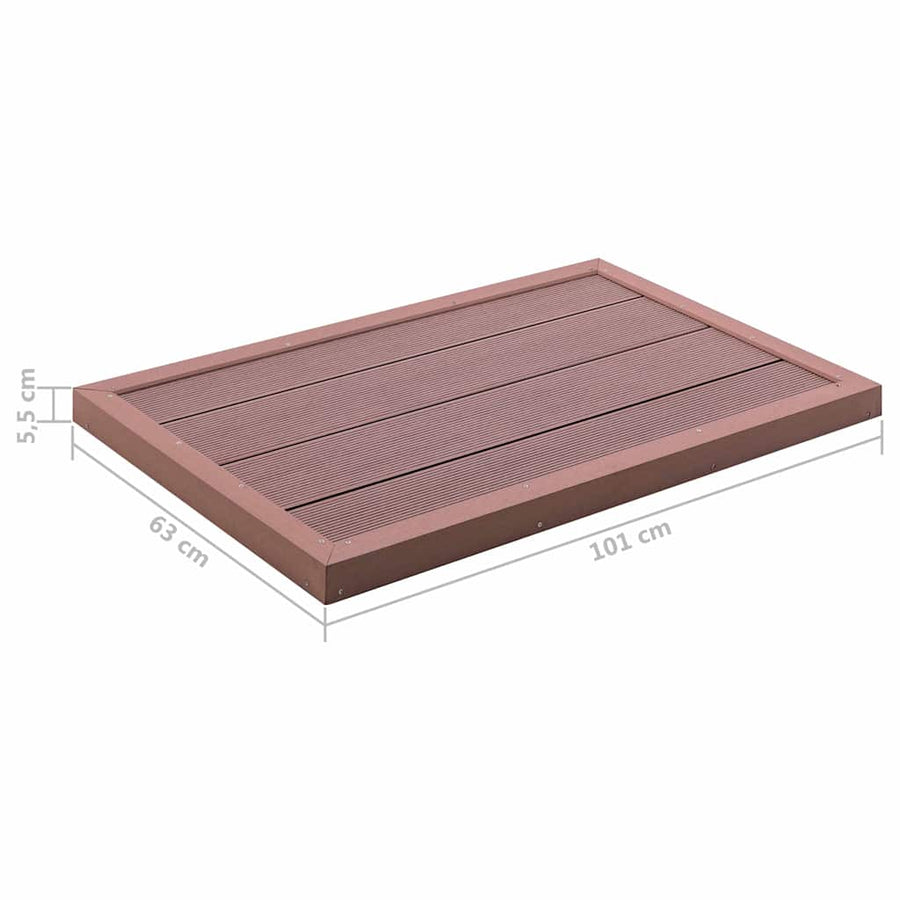 Floor Element for Solar Shower Brown 101x63x5.5 cm WPC
