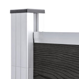 Garden Fence WPC 180x186 cm Grey - Top-Down View
