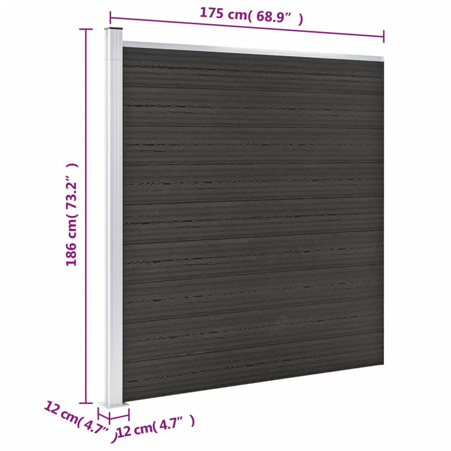 Garden Fence WPC 175x186 cm Grey
