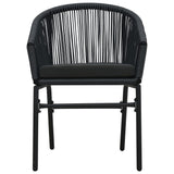 Garden Chairs 2 pcs Black PE Rattan