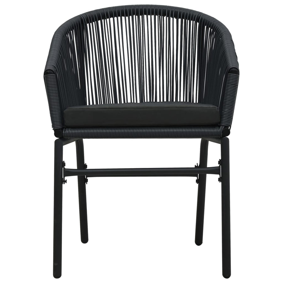 Garden Chairs 2 pcs Black PE Rattan