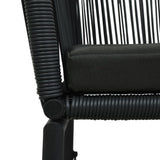 Garden Chairs 2 pcs Black PE Rattan - Close-Up Angle