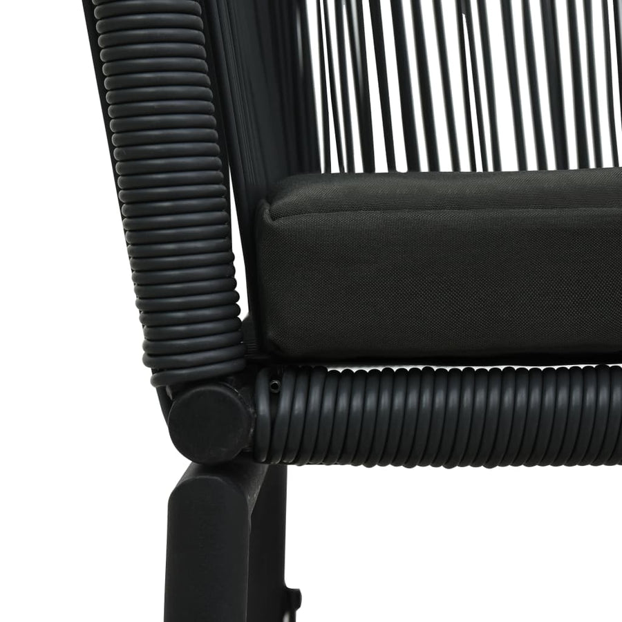 Garden Chairs 2 pcs Black PE Rattan