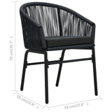 Garden Chairs 2 pcs Black PE Rattan - Extra Image