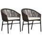 Garden Chairs 2 pcs Brown PE Rattan