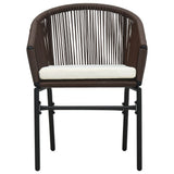 Garden Chairs 2 pcs Brown PE Rattan - Side View