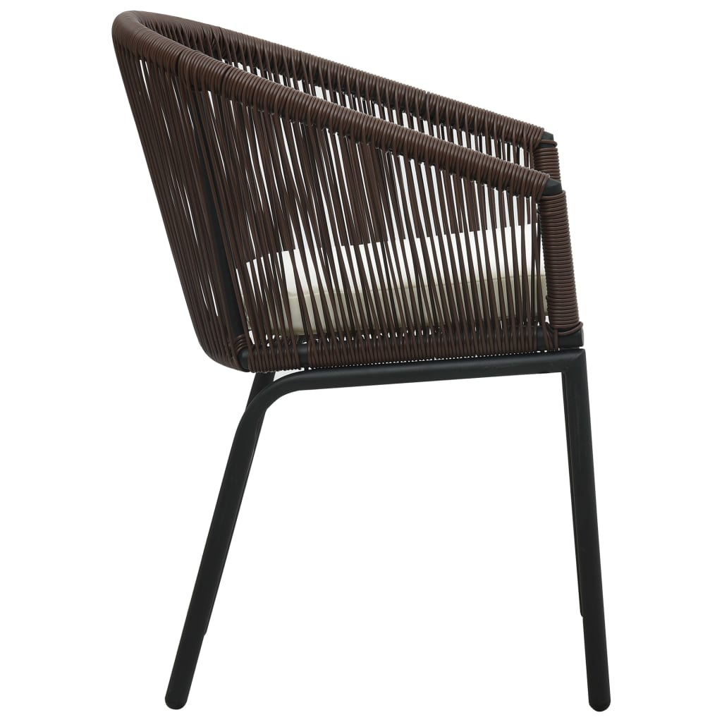 Garden Chairs 2 pcs Brown PE Rattan