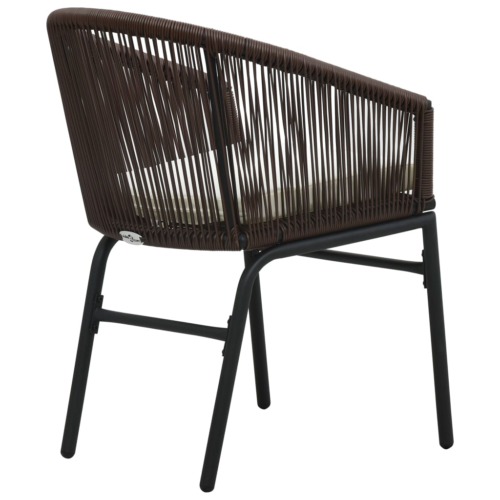 Garden Chairs 2 pcs Brown PE Rattan