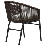 Garden Chairs 2 pcs Brown PE Rattan