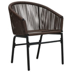 Garden Chairs 2 pcs Brown PE Rattan