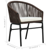 Garden Chairs 2 pcs Brown PE Rattan