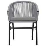 Garden Chairs 2 pcs Anthracite PE Rattan - Side View