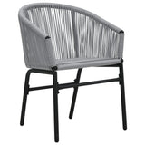 Garden Chairs 2 pcs Anthracite PE Rattan - Rear View