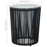 3 Piece Bistro Set with Cushions PE Rattan Black - Extra Image