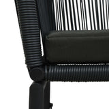 3 Piece Bistro Set with Cushions PE Rattan Black