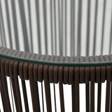 3 Piece Bistro Set with Cushions PE Rattan Brown - Extra Image