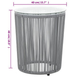 3 Piece Bistro Set with Cushions PE Rattan Grey - Extra Image