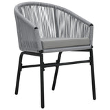 3 Piece Bistro Set with Cushions PE Rattan Grey - Top-Down View