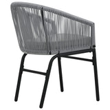 3 Piece Bistro Set with Cushions PE Rattan Grey - Close-Up Angle