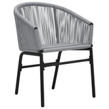 3 Piece Bistro Set with Cushions PE Rattan Grey - Low Angle